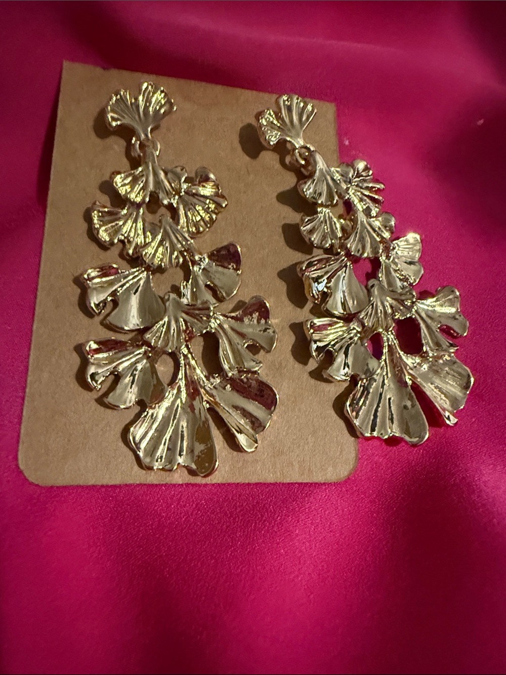 Gold Leaf Cascade Drop Earrings - Women Jewelry
